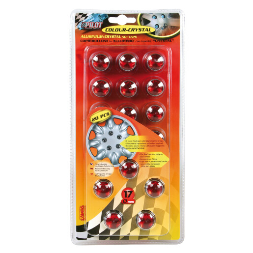 Ornamente prezoane crystal 20buc - Hex 17mm - Rosu