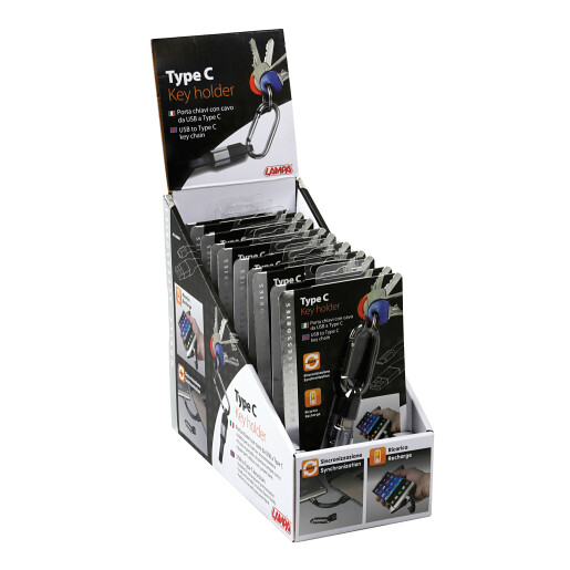 Breloc chei cu cablu 10cm - USB la USB tip C