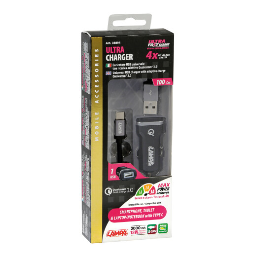 Incarcator rapid USB Type-C - Qualcomm 3000mA 12/24V