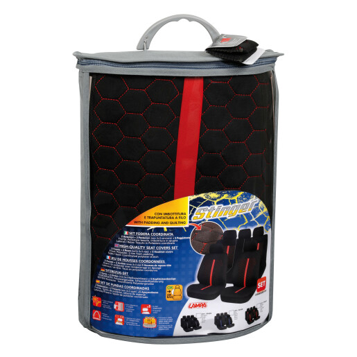 Huse scaun Stinger 9buc Negru/Rosu