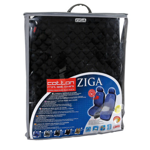 Huse scaun fata din bumbac Ziga 2buc - Negru