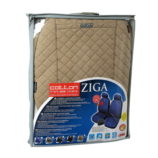 Huse scaun fata din bumbac Ziga 2buc - Bej