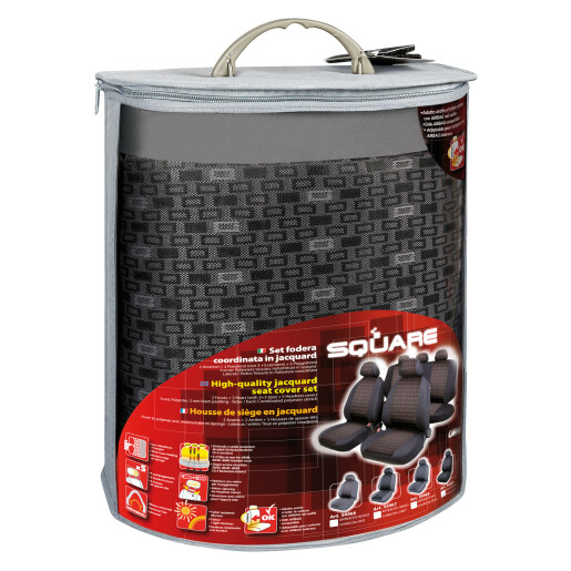 Huse scaun Square set 9buc jacquard high-quality - Antracit