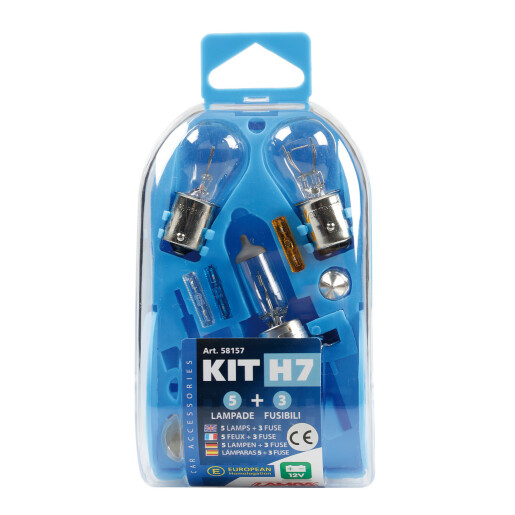 Kit becuri si sigurante 8buc, 12V - halogen H7