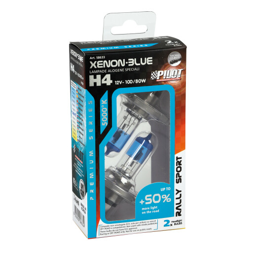 Bec halogen Xenon Blue +50% lumina H4 100/80W P43t 12V 2buc