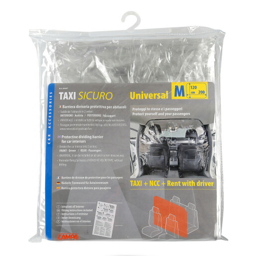 Bariera separatoare de protectie pentru interiorul masinii Taxi Sicuro - M - 200x120cm