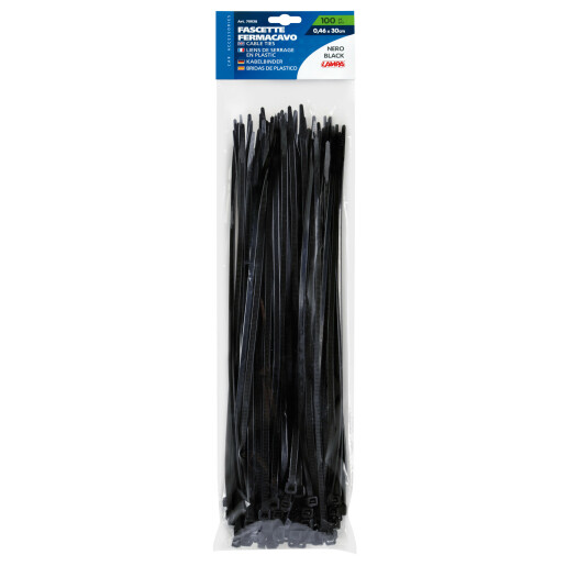 Coliere plastic 100buc 0,46x30cm - Negru