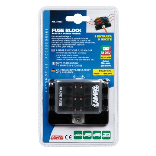 Cutie sigurante 1 intrare 6 iesiri 12/24V