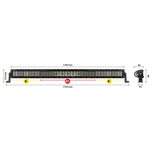 Bara curbata 80LED 10-30V 240W 16000lm - 110cm