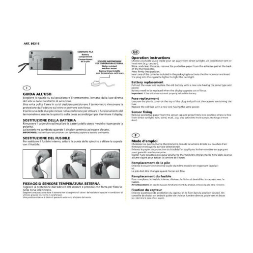 Termometru int-ext Lampa - 12/24V