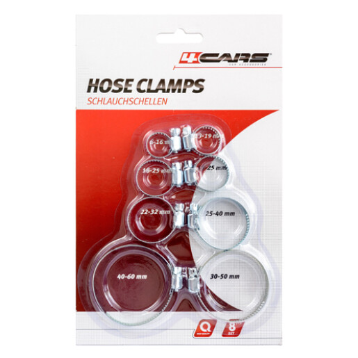 Set coliere metalice pentru furtun de la 12mm la 60mm 8buc