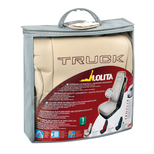 Husa scaun camion Lolita poliester/imit. piele 1buc - Crem