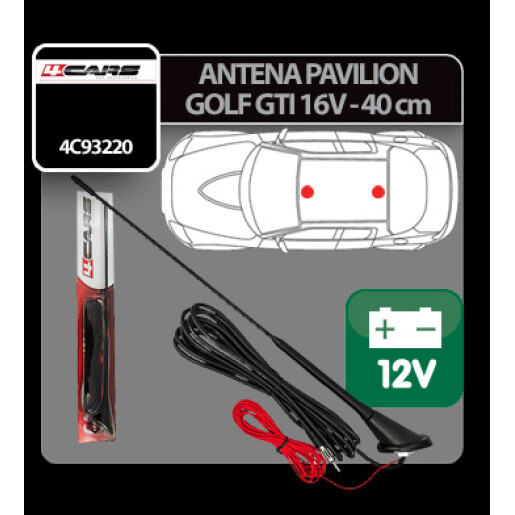 Antena pavilion cu amplificator semnal Golf GTI 16V 4Cars - 40cm