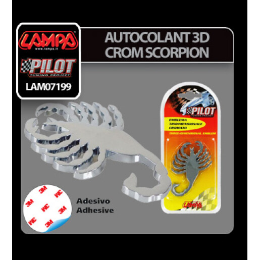 Autocolant 3D crom Scorpion