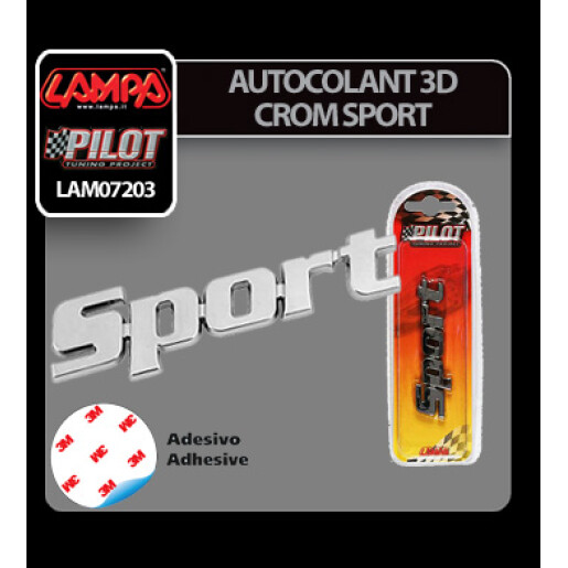 Autocolant 3D crom Sport