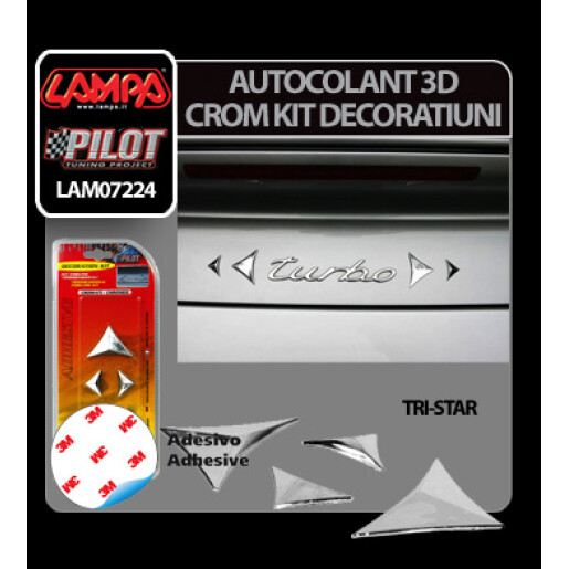 Autocolant 3D crom kit decoratiuni Tri-Star