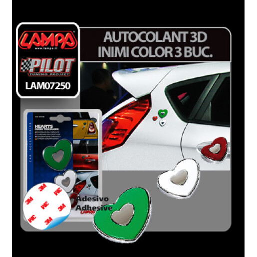 Autocolant 3D Inimi color set 3buc