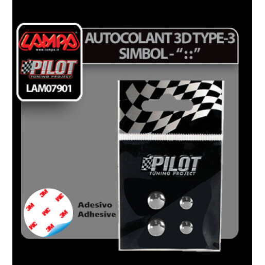 Autocolant 3D crom Type-3 (28mm) simbol - " : : "