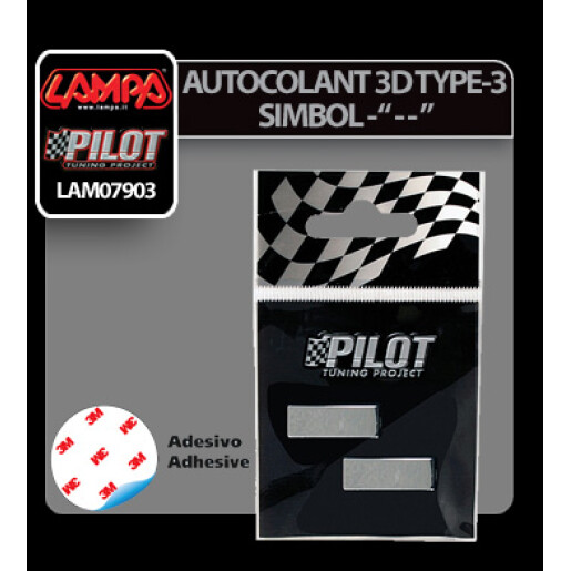 Autocolant 3D crom Type-3 (28mm) simbol - " - - "