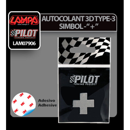 Autocolant 3D crom Type-3 (28mm) simbol - " + "
