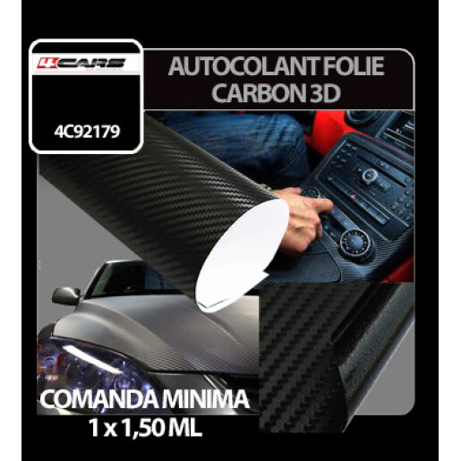 Autocolant folie fibra de carbon 3D 4Cars - Carbon/Negru