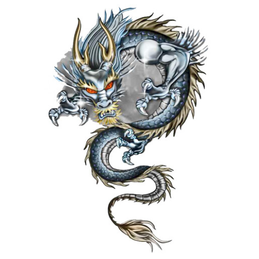 Autocolant Dragon metalic 1buc 30x47cm