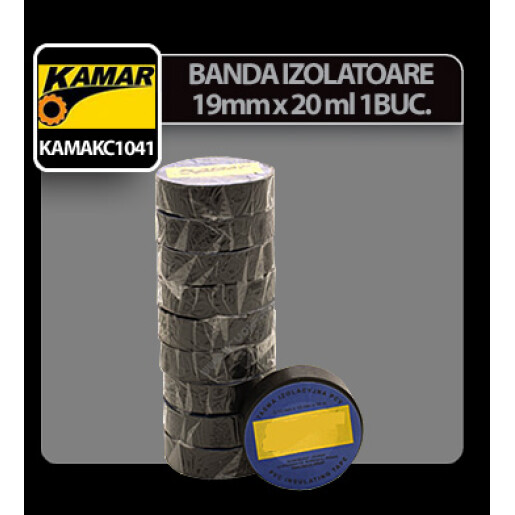 Banda izolatoare 19mmx20m Kamar 1buc - Negru