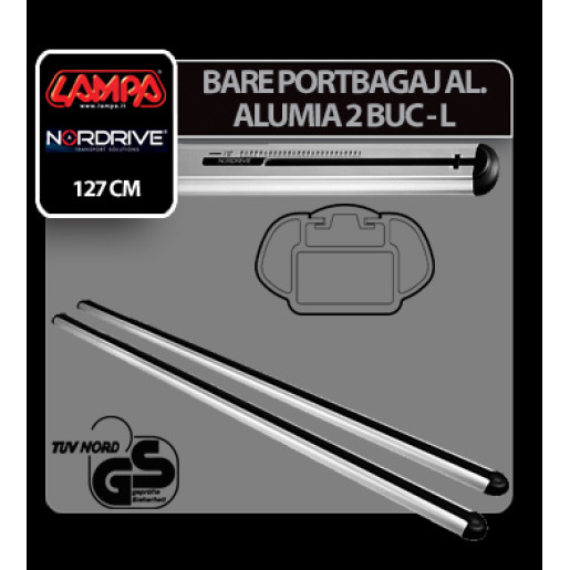 Bare portbagaj aluminiu Alumia, 2buc - L - 127cm