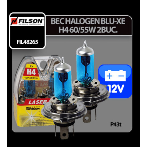 Bec halogen Blu-Xe H4 60/55W P43t 12V Filson - 2buc