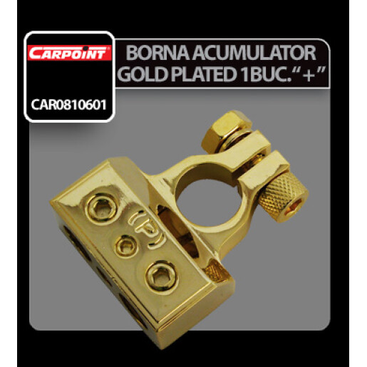 Borna acumulator Gold plated 1buc - Pozitiv