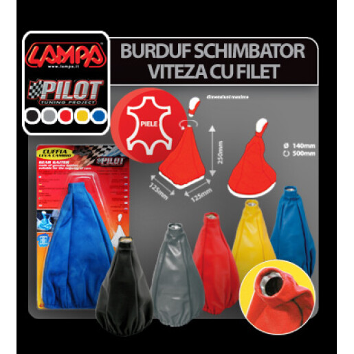 Burduf schimbator viteza cu filet - Galben