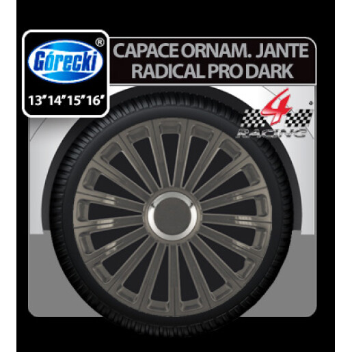 Capace roti auto Radical Pro dark 4buc - Grafit - 13''