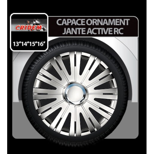 Capace roti auto Active RC 4buc - Argintiu - 15''