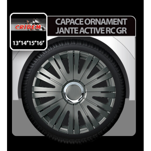 Capace roti auto Active RC GR 4buc - Grafit - 14''