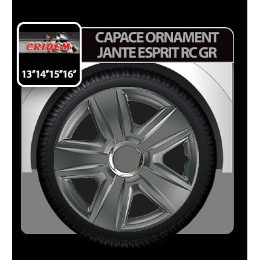 Capace roti auto Esprit RC GR 4buc - Grafit - 15''