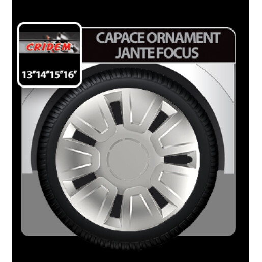 Capace roti auto Focus 4buc - Argintiu - 14''