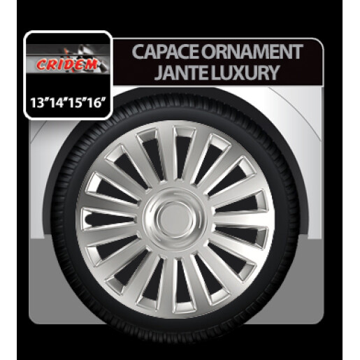 Capace roti auto Luxury 4buc - Argintiu - 15''