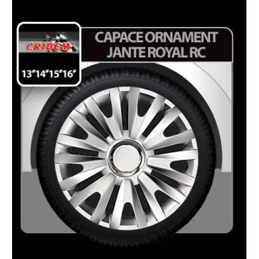Capace roti auto Royal RC 4buc - Argintiu - 15''