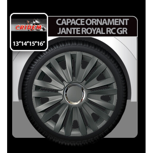 Capace roti auto Royal RC GR 4buc - Grafit - 14''