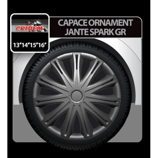 Capace roti auto Spark GR 4buc - Grafit - 14''