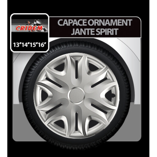 Capace roti auto Spirit 4buc - Argintiu - 13''