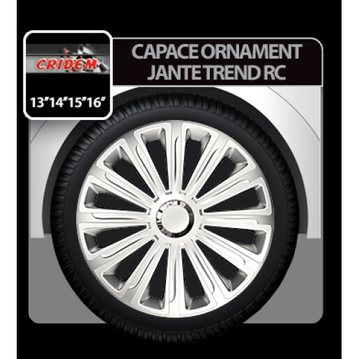 Capace roti auto Trend RC 4buc - Argintiu - 13''