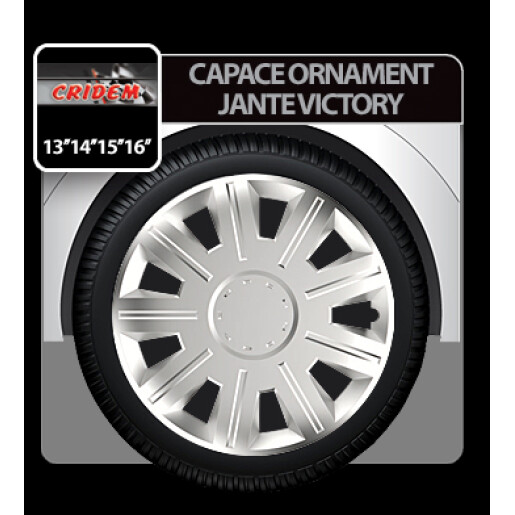 Capace roti auto Victory 4buc - Argintiu - 14''