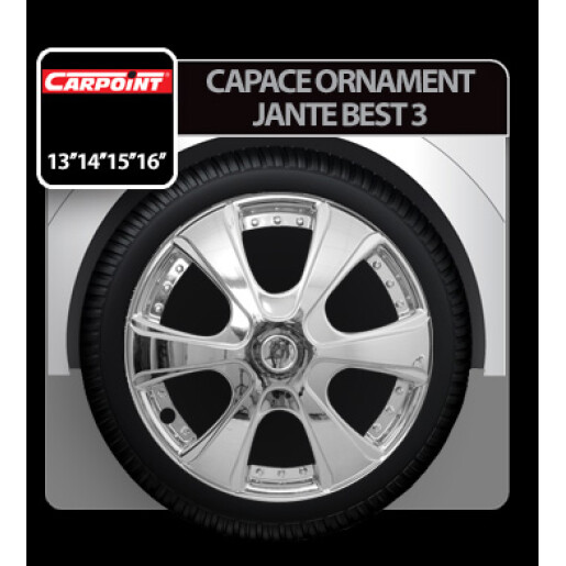Capace roti auto Best 3 4buc - Crom - 14''