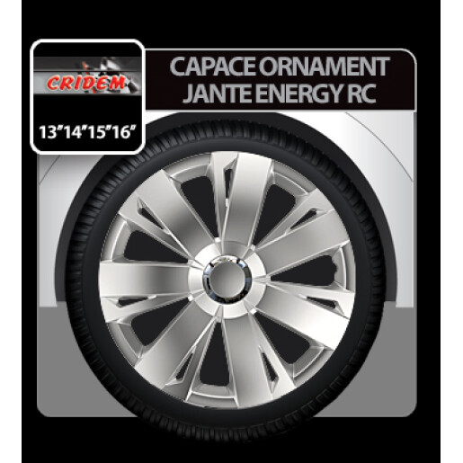 Capace roti auto Energy RC 4buc - Argintiu - 15''