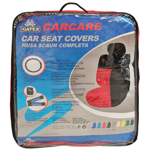 Huse scaun Sport Series 13buc - Negru/Rosu