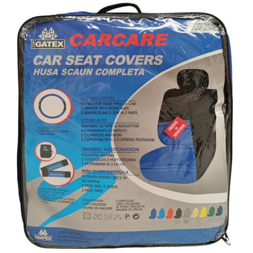 Huse scaun Sport Series 13buc - Negru/Albastru