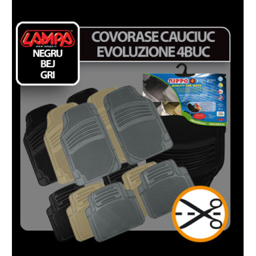 Covorase cauciuc universale Nippo 4buc - Negru