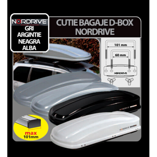 Cutie bagaje ABS D-Box 430 Litri Nordrive - Gri embosat