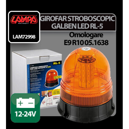 Girofar stroboscopic galben LED 12/24V RL-5